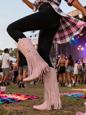 Fringe Cowgirl Pink Boots